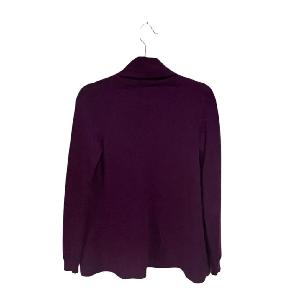 Charter Club Luxury 100% Cashmere Purple Open Front Cardigan Size Small